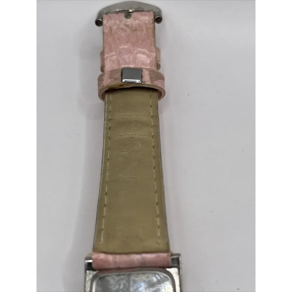 Breast Cancer Awareness Silver Tone Pink Band MOP Dial Women's Watch New Battery